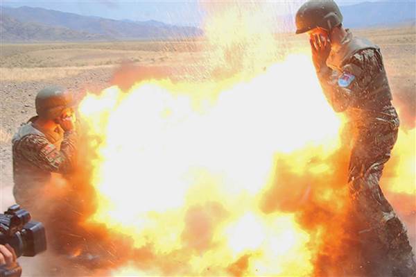 Image: Afghan Army photojournalist image of mortar exploding