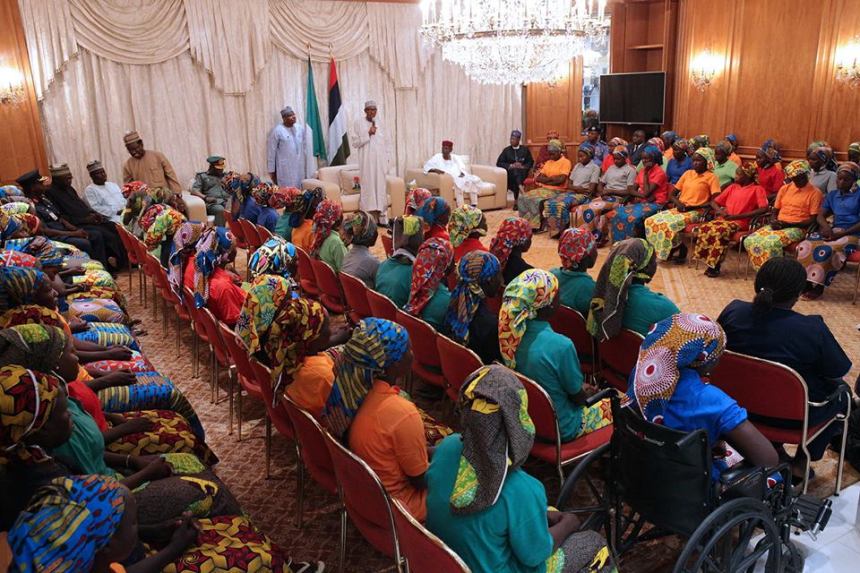 Freed Chibok Girls meets President Buhari