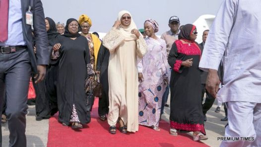 Aisha Buhari arriving the Nnamdi Azikiwe International Airport, Abuja