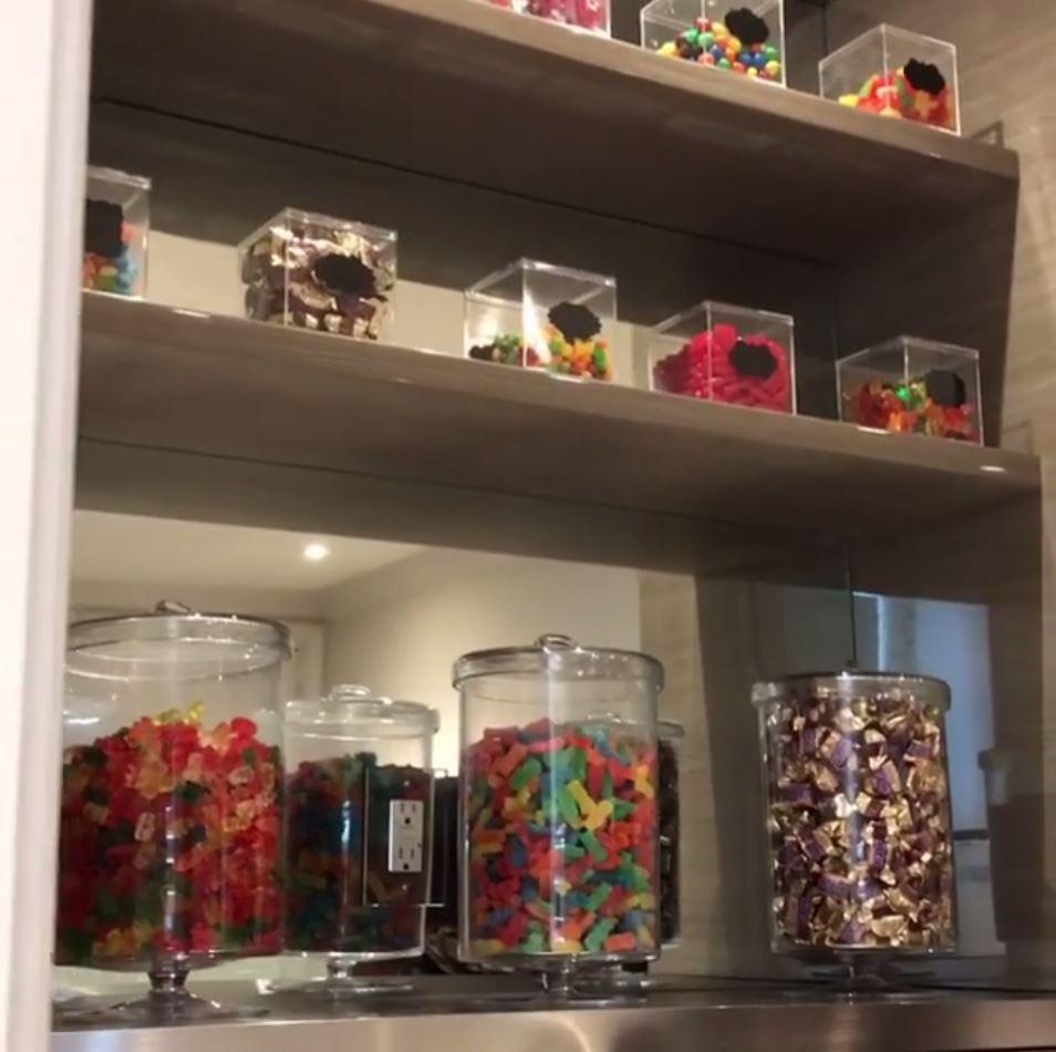  Mayweather has jars of sweets piled up on shelves at his mansion