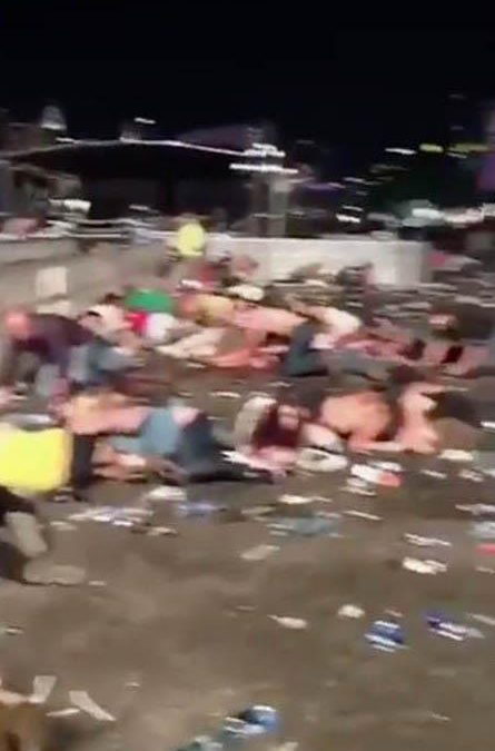  People took cover after the Route 91 Country Music Festival descended into chaos