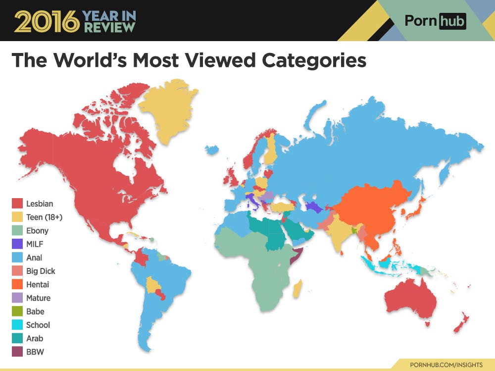 The global porn habits of 2016.